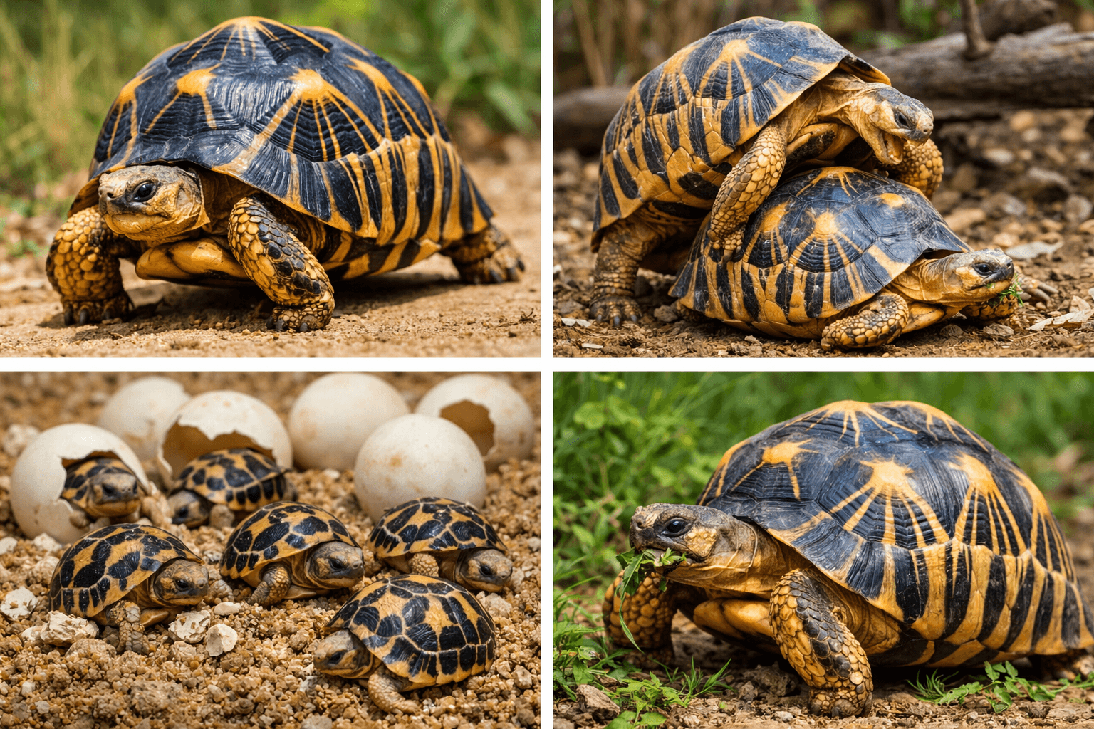 Radiated tortoises in their natural habitat