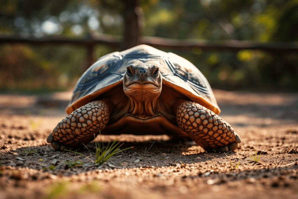 Detailed close-up of a tortoise