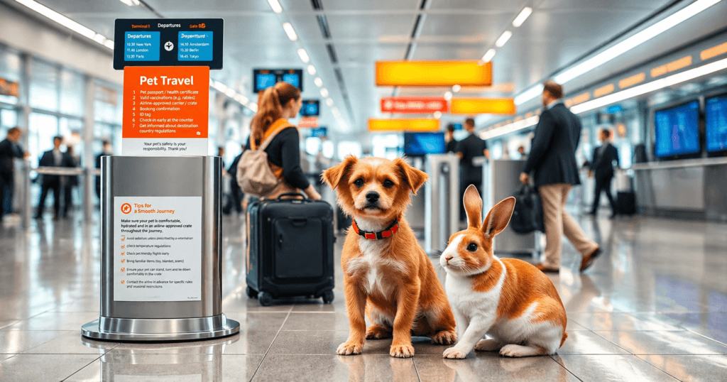 Pet travel guide at airport terminal