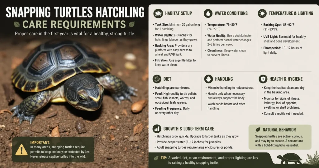Snapping turtle hatchling care guide