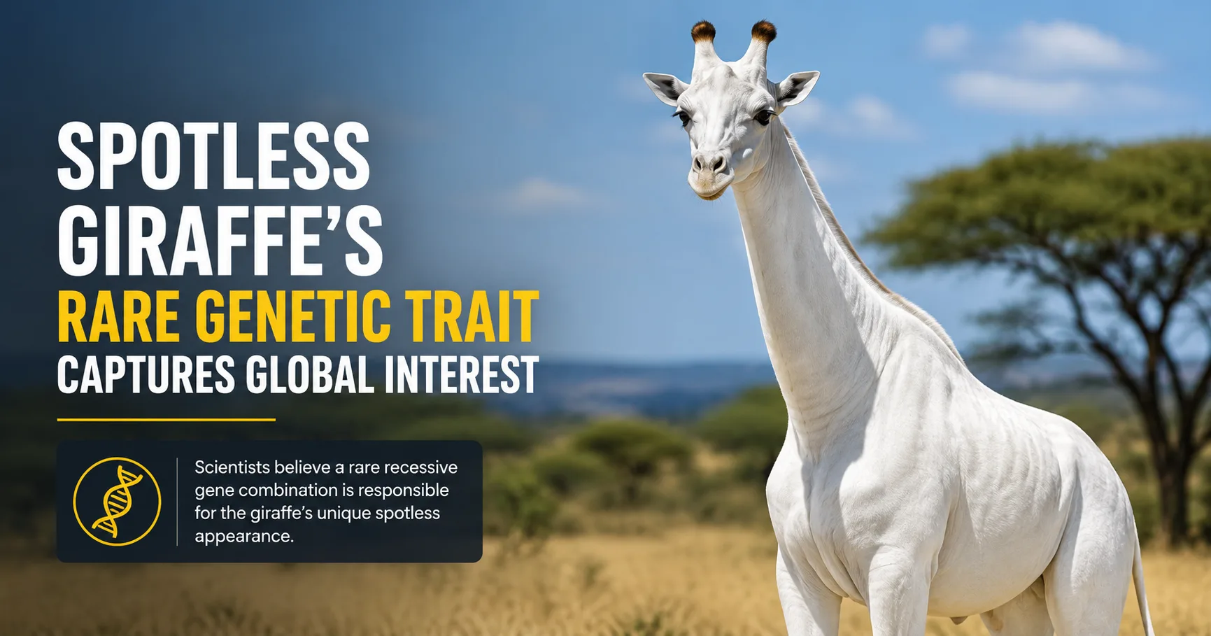 Spotless giraffe's rare genetic trait