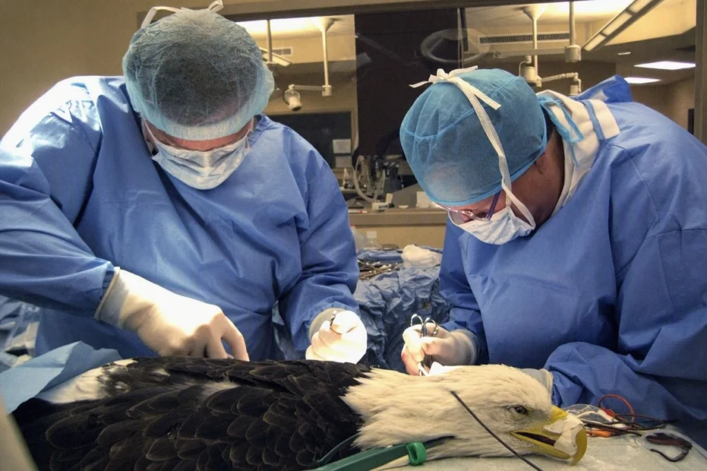 How veterinarians repaired the broken wing