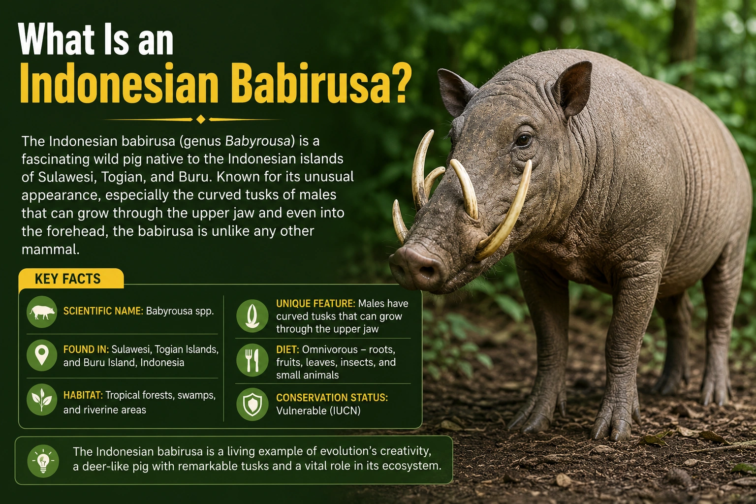 What is an Indonesian babirusa